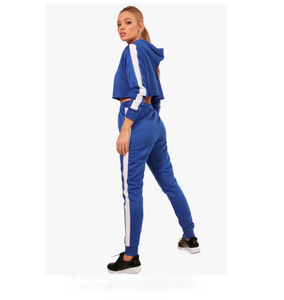 Conjunto de Sudadera con Capucha y Pantalones de Chándal de Maternidad, Personalizado con Estampado, de 2 Piezas, con Parche Bordado Desgastado, Cremallera, Corto, Transpirable y Elástico en Cuatro Direcciones - Product Image 2