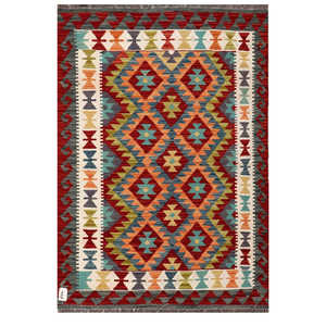 Alfombra Kilim de Maimana, Afganistán, 150 x 103 cm, Alfombra Tradicional Afgana - Product Image 1