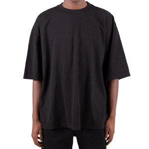 Venta al por mayor camiseta de gran tamaño 100% algodón de manga corta ropa informal impresa hombres Camiseta cuello redondo estilo callejero camisetas holgadas - Product Image 1