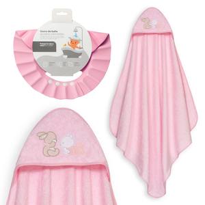 Rose 1X1 MT. Ensemble de serviettes de bain Mod Oso Tumbado Conejito avec bonnet en tissu éponge pour nouveau-né, pour la salle de bain - Product Image 1