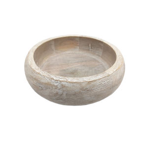 ชามผลไม้ทรงกลมทำจากไม้ธรรมชาติสำหรับห้องครัวและบนโต๊ะชามเสิร์ฟอาหารและขนมทำด้วยมือ - Product Image 6