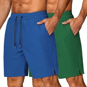 Pantalones cortos de entrenamiento de gimnasio ligeros y ecológicos XXL para hombre, ropa activa transpirable, cintura elástica, logotipo impreso, verano, hasta la rodilla - Product Image 1