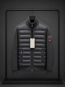 Blouson matelassé hybride de luxe pour homme, d'hiver, style bomber, thermique, à col zippé, décontracté, imperméable, pour l'extérieur, finition teintée - Product Image 6