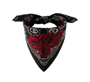 OEM 2025 Wholesale In-Stock Custom Ethnic Bandanas Printed Black Cotton <b>Silk</b> Polyester Bandana <b>Scarf</b> with Logo - Product Image 1