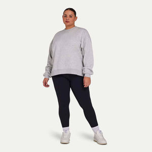 <b>Women</b> Light Grey Crewneck Sweatshirt Casual Basic Pullover Long Sleeve <b>Soft</b> Fleece Comfy Relaxed Fit Everyday Cozy Top - Product Image 2