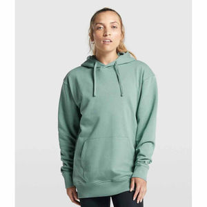 Sudaderas transpirables con hombros caídos para mujer, sudaderas con capucha de gran tamaño, de algodón 100% Material, Impresión de logotipo personalizado, servicio OEM - Product Image 1