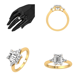 แหวนแต่งงานเพชรแล็บโกรนทรงเรเดียนท์คัท ทองคำแท้ 14K สำหรับผู้หญิง น้ำหนัก 2.1 กะรัต ความใส VS สี EF ได้รับการรับรองจาก IGI - Product Image 2