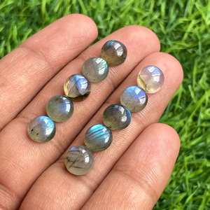 DIY Jewelry Natural Labradorite Round Cabochon Gemstones 10pcs Lot - Product Image 1