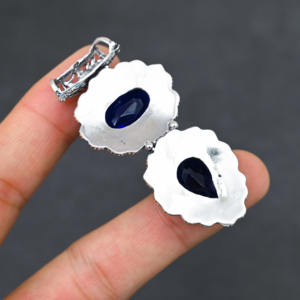 Collier pendentif de luxe en argent 925 avec topaze bleue de Londres - Product Image 3