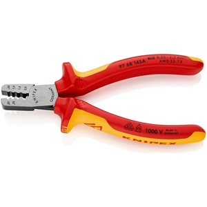 Pince à sertir les extrémités des fils KNIPEX, poignées multi-composants, longueur totale 145 mm, 0,25-2,5 mm (AWG 23-13), accessoires de gestion des câbles - Product Image 3