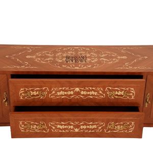 Mueble de TV Clásico de Madera de Lujo con Detalles de Incrustaciones Hechas a Mano - Product Image 5