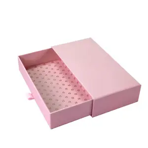 Custom Printing Hard Rigid Cardboard Luxury Sliding Box With Ribbon Rope Gift Drawer Box Packaging