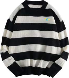 เสื้อสเวตเชิ้ตคอกลมแขนยาวผู้ชาย ผ้าฝ้ายฟลีซ แฟชั่นฤดูหนาว สีดำ ดีไซน์ปักโลโก้ - Product Image 1