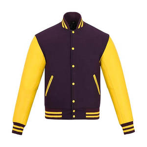 Veste universitaire personnalisée de qualité supérieure pour hommes avec col montant en laine et cuir Letterman hiver Service OEM disponible - Product Image 6