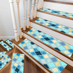 Alfombra Impresa: Diseño Moderno Minimalista Azul, Lavable, Fácil de Limpiar, Goblen - Product Image 1