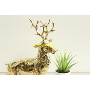 Lot de 2 figurines abstraites de cerf en métal moulé Sculptures de renne à longues jambes minimalistes modernes faites à la main en métal Animal Art Decor - Product Image 4