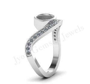 Haute qualité 925 argent Sterling poire 4mm Semi montage crémation bijoux personnalisé à la mode cadeau de noël pour les femmes en gros - Product Image 4