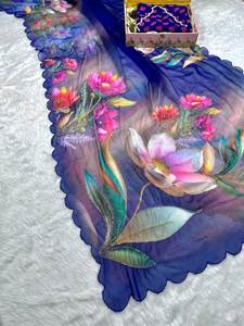 Producto moderno Georgette Handwork Saree Trending para graduación Diwali Beach Ocasiones - Product Image 5