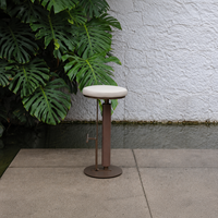 Tabouret de bar de qualité commerciale pour hôtel et complexe hôtelier, en acier inoxydable, rembourré, rond, chaise de bar OEM personnalisée