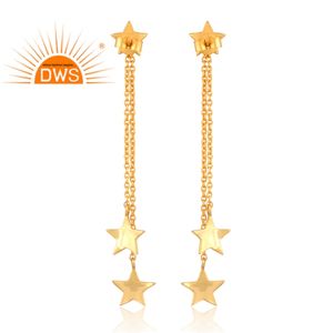 Pendiente de plata de ley hecho a mano con Topacio blanco Natural, diseño de estrella de gota larga, joyería para mujer, regalo para ella - Product Image 2