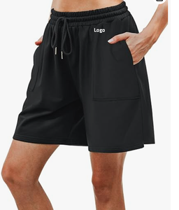 Short de survêtement en coton coupe skinny pour femme Short de salon de course athlétique d'été décontracté avec cordon de serrage à la taille et aux poches - Product Image 6