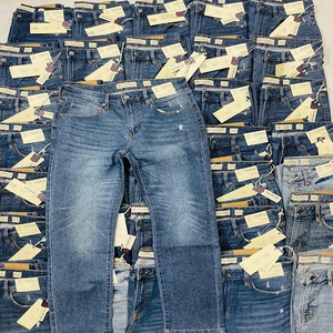 กางเกงยีนส์เดนิมฟอกสีคุณภาพพรีเมียมสำหรับผู้ชาย กางเกงทรงตรงแบบซ้อนสั่งทำพิเศษ สไตล์ฮิปฮอป เสื้อผ้าสต็อกล็อตส่วนเกิน - Product Image 6