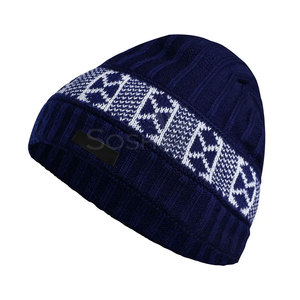 Hot Selling Low MOQ Custom Made Design Different Color 100% Wool Lightweight Jacquard Unisex Beanies <b>Hat</b> Durable Material - Product Image 4