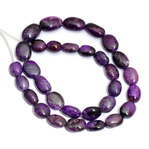 AAA púrpura Sugilite 11x13mm-12x18mm suave ovalado Nugget Bead Natural Premium Sugilite piedras preciosas cuentas caídas para joyería - Product Image 3