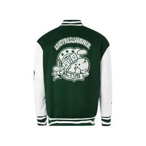 Chaqueta Universitaria Personalizable para Hombre con Mezcla de Poliéster/Algodón, Estilo Letterman Vintage con Logotipo Frontal para Invierno - Product Image 3