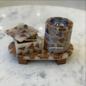 Juego Bakhoor de resina negra y madera, quemador de incienso de lujo hecho a mano y caja de almacenamiento para fragancia Árabe para el hogar y fines de regalo - Product Image 3