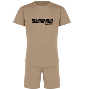 Nuevo conjunto de pantalones cortos para correr de poliéster de secado rápido de verano contraste de talla grande 2 uds Sportsuit de verano de secado rápido incluye camisa - Product Image 1