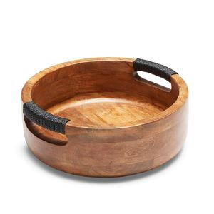 Dernier bol à salade de service de forme ronde en bois de manguier couleur marron bol de service de maïs pop pour ustensiles de cuisine utilisés polyvalents - Product Image 6