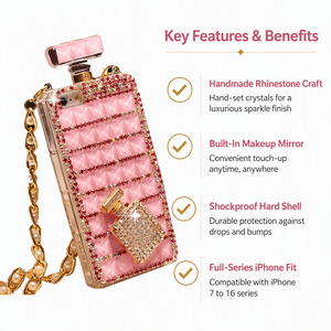 Fundas Protectoras de Lujo con Brillantina para <span class=keywords><strong>iPhone</strong></span> X, Xr, Xs, <span class=keywords><strong>7</strong></span>, 8, 11, 12, 13, 14, 15, 16, 17 Plus, Pro Max, Regalo, Carcasa de Teléfono Celular con Diamantes - Product Image 2