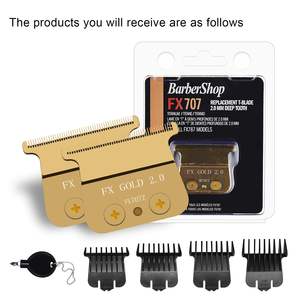 Paquete de 2 Cuchillas de Repuesto DLC con 4 Protectores, Color Dorado, Compatibles con Recortadoras para Cortar el Cabello - Product Image 1