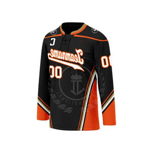 Jersey de Hockey sobre Hielo para Hombre, Talla Adulto, Manga Larga, Personalizable con Nombre y Logotipo del Equipo, 100% Poliéster, Transpirable, Tela de Alta Calidad de 240g - Product Image 3