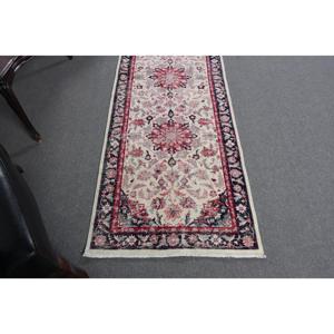 Vintage 2.6x8.1 ft Rug, <b>Runner</b> Turkish Rug, <b>Red</b> Camouflage Wool Rug - Product Image 5