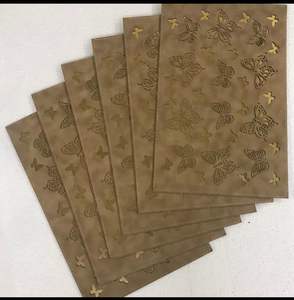 Mantel de mesa de comedor de cuero de uso doméstico de lujo moderno hecho a mano patrón sólido retroiluminado tocadiscos de ordenador manteles individuales impermeables - Product Image 1