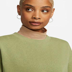 Sudadera holgada acanalada para mujer, con cuello redondo, 80% Algodón, 20% poliéster reciclado, con dobladillo y puños acanalados, color caqui y verde - Product Image 3