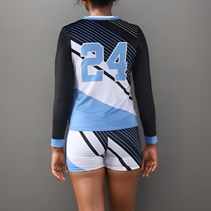 Conjuntos de uniformes de voleibol con estampado digital de manga completa, diseño personalizado, hechos en Pakistán, adultos, unisex, poliéster 100% de alta calidad - Product Image 3