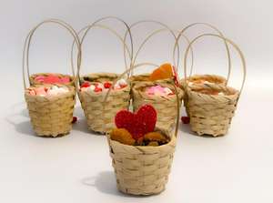High Quality 100% Handmade Easter <b>Basket</b> <b>with</b> <b>Handle</b> Natural Bamboo Multi-Purpose Storage <b>Basket</b> Handicraft From Vietnam - Product Image 4