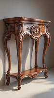 Table console de style français avec des sculptures à la main exquises Finition naturelle durable Meubles de maison pour entrée ou villa
