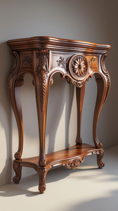 โต๊ะคอนโซลสไตล์ฝรั่งเศส พร้อมงานแกะสลักด้วยมืออย่างประณีต ทนทาน ผิวสัมผัสเป็นธรรมชาติ เหมาะสำหรับตกแต่งบ้าน ทางเข้า หรือวิลล่า - Product Image 2