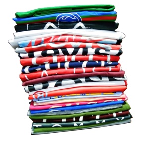 เสื้อยืดคอกลมแขนสั้นคอกลมสีพื้นแห้งเร็วเสื้อยืดไหล่ปล่อยหลวม180GSM สบาย - Product Image 1