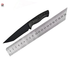 Factory Ready Stock Custom Handmade 1095 Damascus Steel Micarta Handle HTTC STORE Hunting Fixed Blade Knife Black Powder Coated - Product Image 5