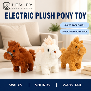 Cavallo Elettrico di Peluche Interattivo con Suoni e Coda Vibrante, Morbidissimo Giocattolo per Bambini, Regalo di Compleanno, per un Comfort Quotidiano - Product Image 2