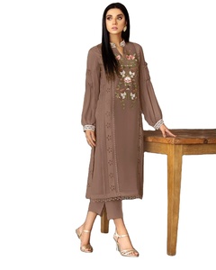 ชุด Kurti งานมือเทียม Georgette ของนักออกแบบล่าสุดโดย Fab Zone - Product Image 1