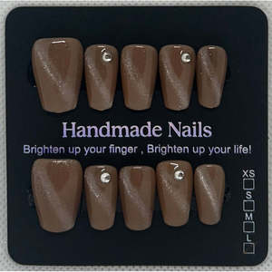 เล็บปลอมลายคาราเมลขนาดใหญ่ - Product Image 1