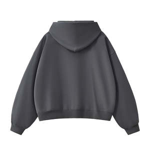 2025 nuevo personalizado Color sólido estilo cuadrado OEM invierno poliéster/algodón Streetwear liso teñido alta calidad recortada Sudadera con capucha para hombres - Product Image 6