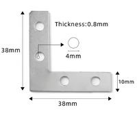 Vente chaude Chine Fabricant 4 Trous L Forme 30 Connecteur En Acier Au Carbone Plaque En Aluminium pour 30*30 Aluminium T Slot Profil