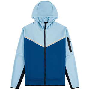 2024 trajes de chándal de invierno bordados personalizados para hombre, conjuntos de Jogger de lana tecnológica con sudaderas con cremallera, chándal transpirable - Product Image 2